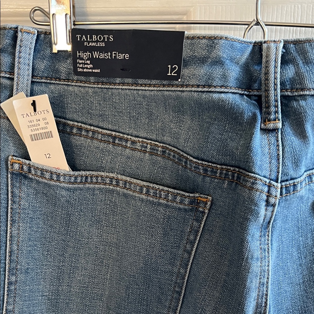 Talbots High Waist Flare Jeans - Light Blue Denim